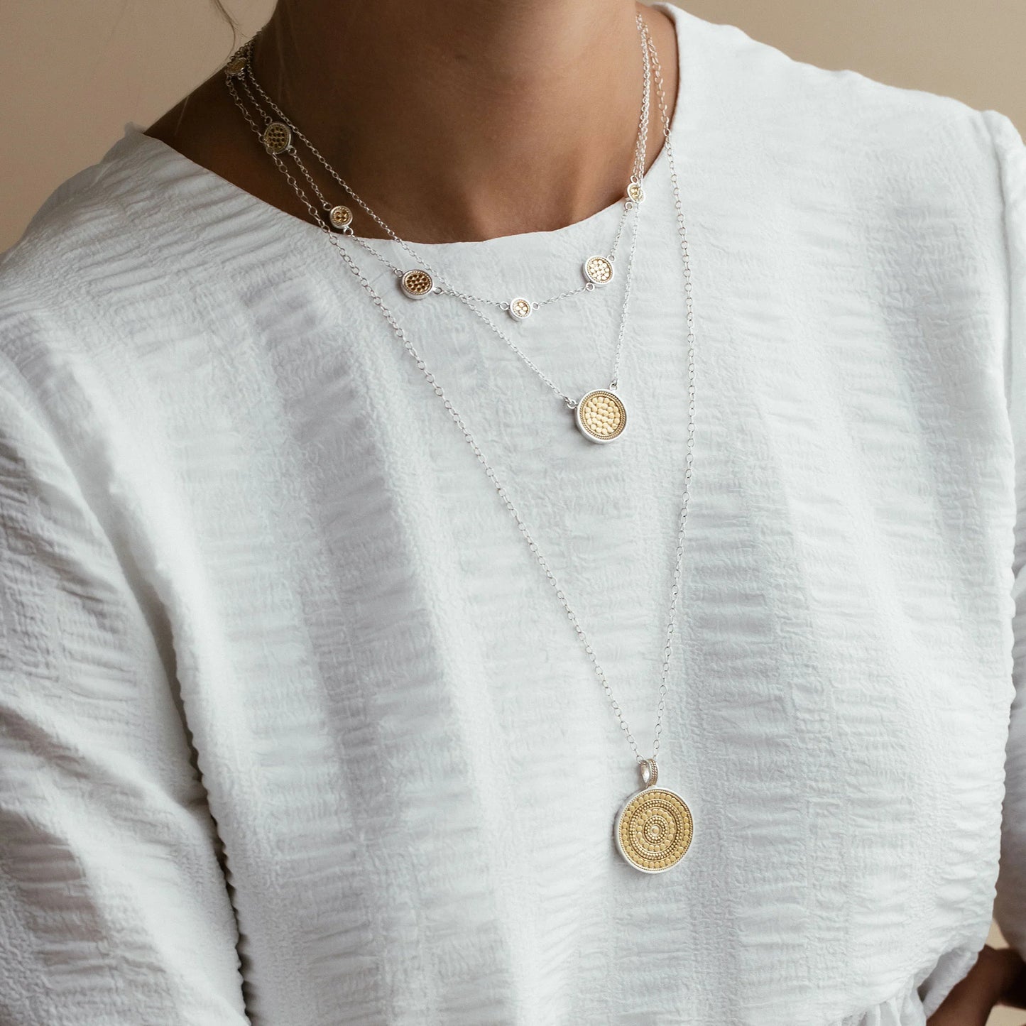 Classic Station Necklace - Gold & Silver NECKLACE Anna Beck