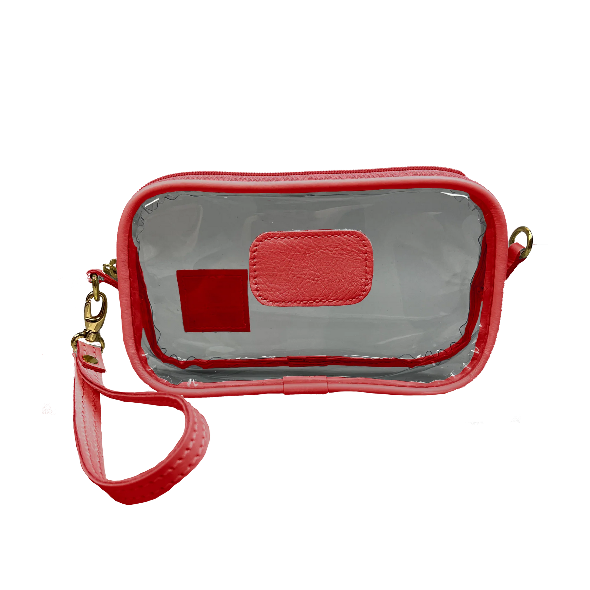 Clear Wristlet (Order in any color!) Wristlet Jon Hart Cherry Leather  