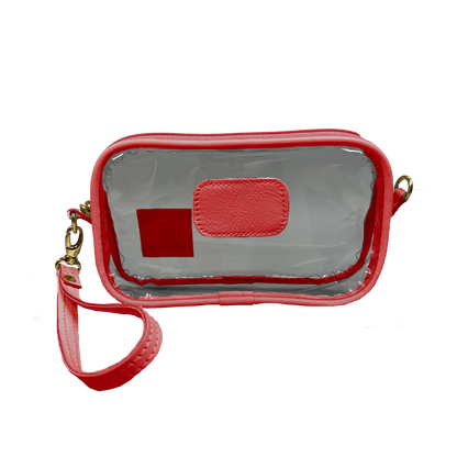 Clear Wristlet (Order in any color!) Wristlet Jon Hart Cherry Leather  
