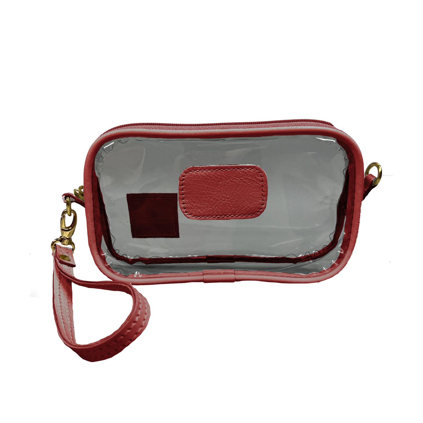 Clear Wristlet (Order in any color!) Wristlet Jon Hart Wine Leather  