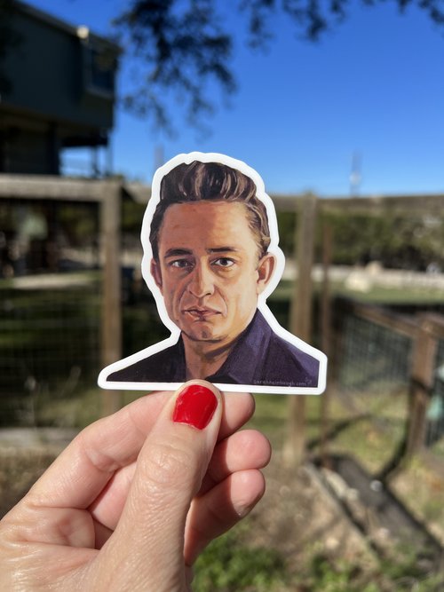 Johnny Cash Sticker Sticker Sarah Heinbaugh
