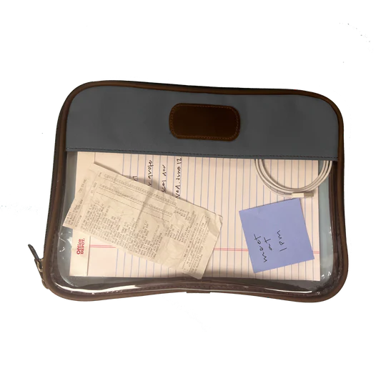 JH Clear Folio (Order in any color!) Folders Jon Hart Smoke Cotton Canvas