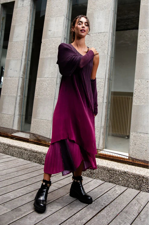 long coat and dress set Jacquard spring and autumn coat lapel flower Long coat dress