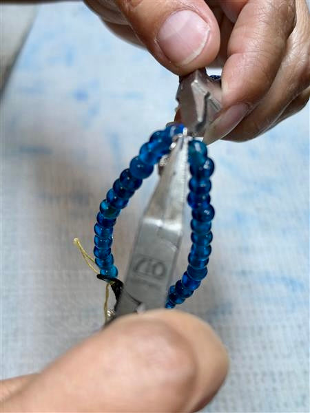 Blackened Blue Glass Bracelet by Armenta