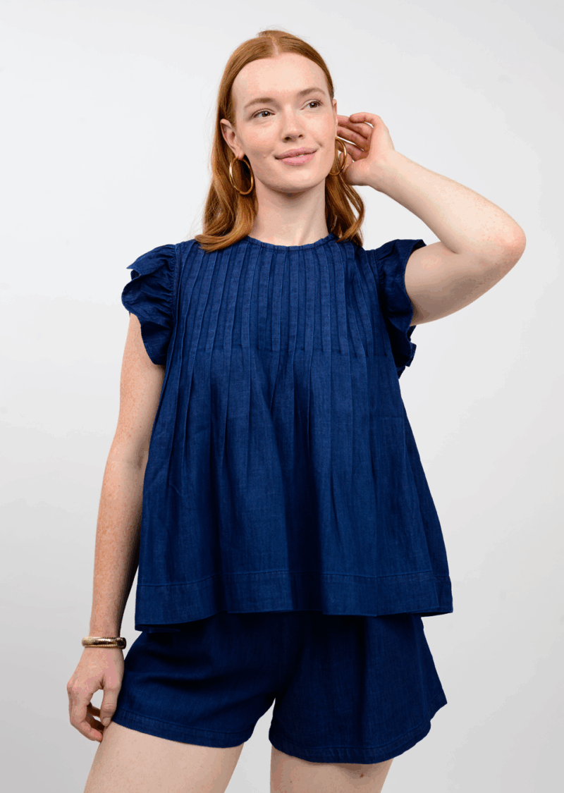 Tucked Denim Top TOP Ivy Jane
