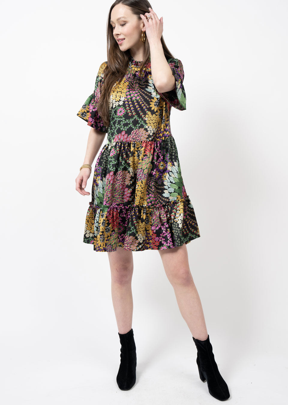 Dolman Tiered Floral Dress Mini Dresses Ivy Jane   