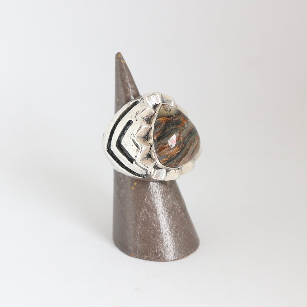 Triangle Shaped Abalone Stone Ring Rings Dian Malouf