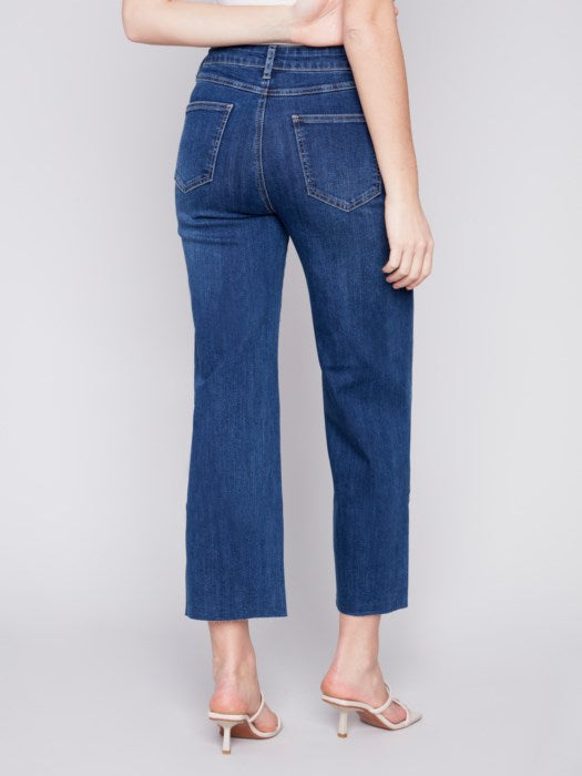 Flared Jeans with Raw Edge - Indigo Jeans Charlie B