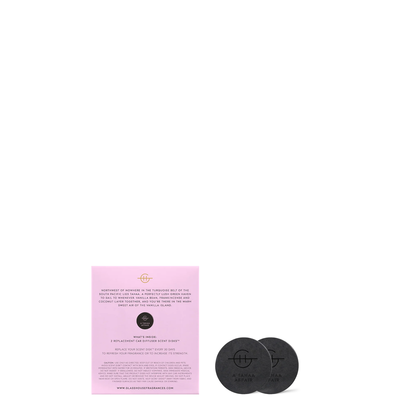 A Tahaa Affair - Replacement Scent Disk Car Diffusers Glasshouse Fragrances