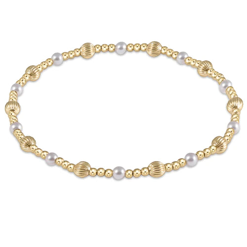 Dignity Sincerity Pattern 4mm Bead Bracelet - Pearl BRACELETS ENEWTON