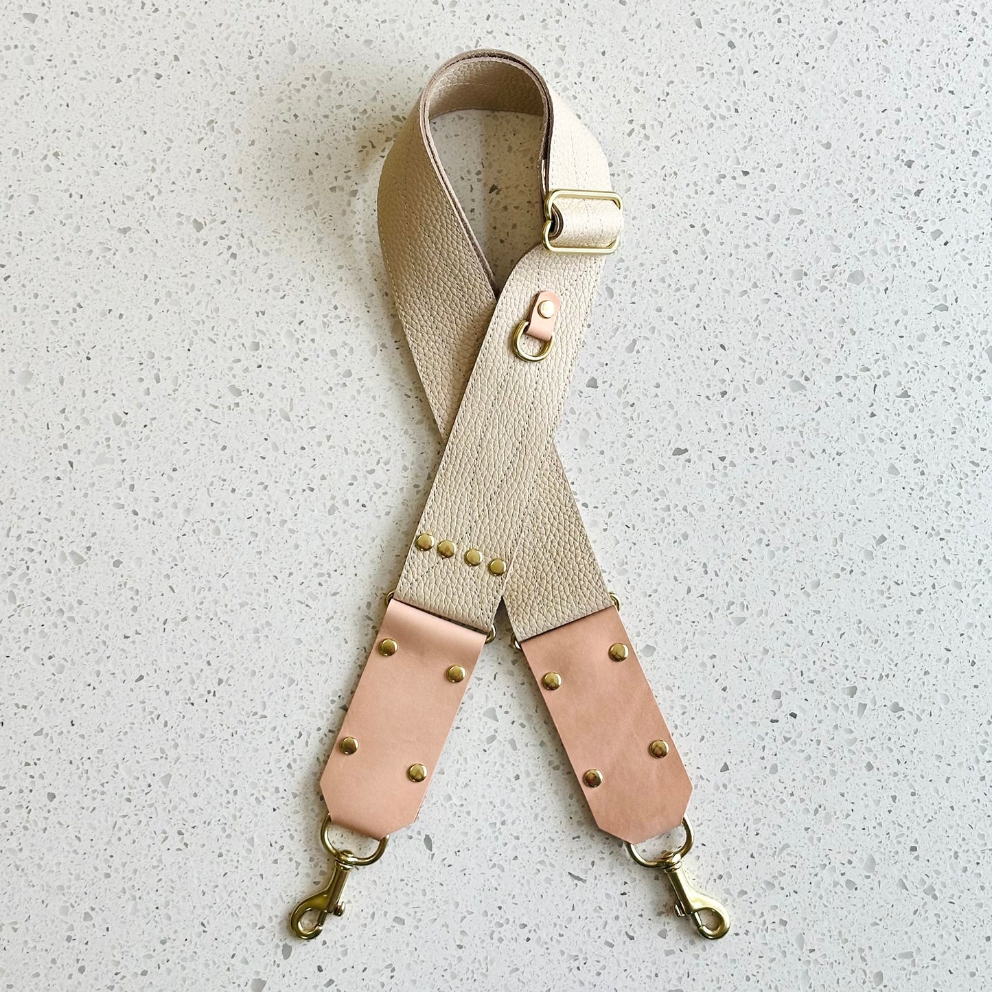 Wide All Leather Strap - Gunslinger Stitched Ivory