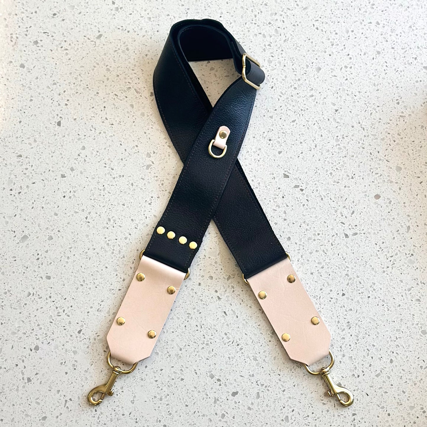 Wide All Leather Strap - Black
