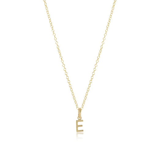 16" Gold Initial Necklace - Respect Gold Charm Necklaces Enewton   