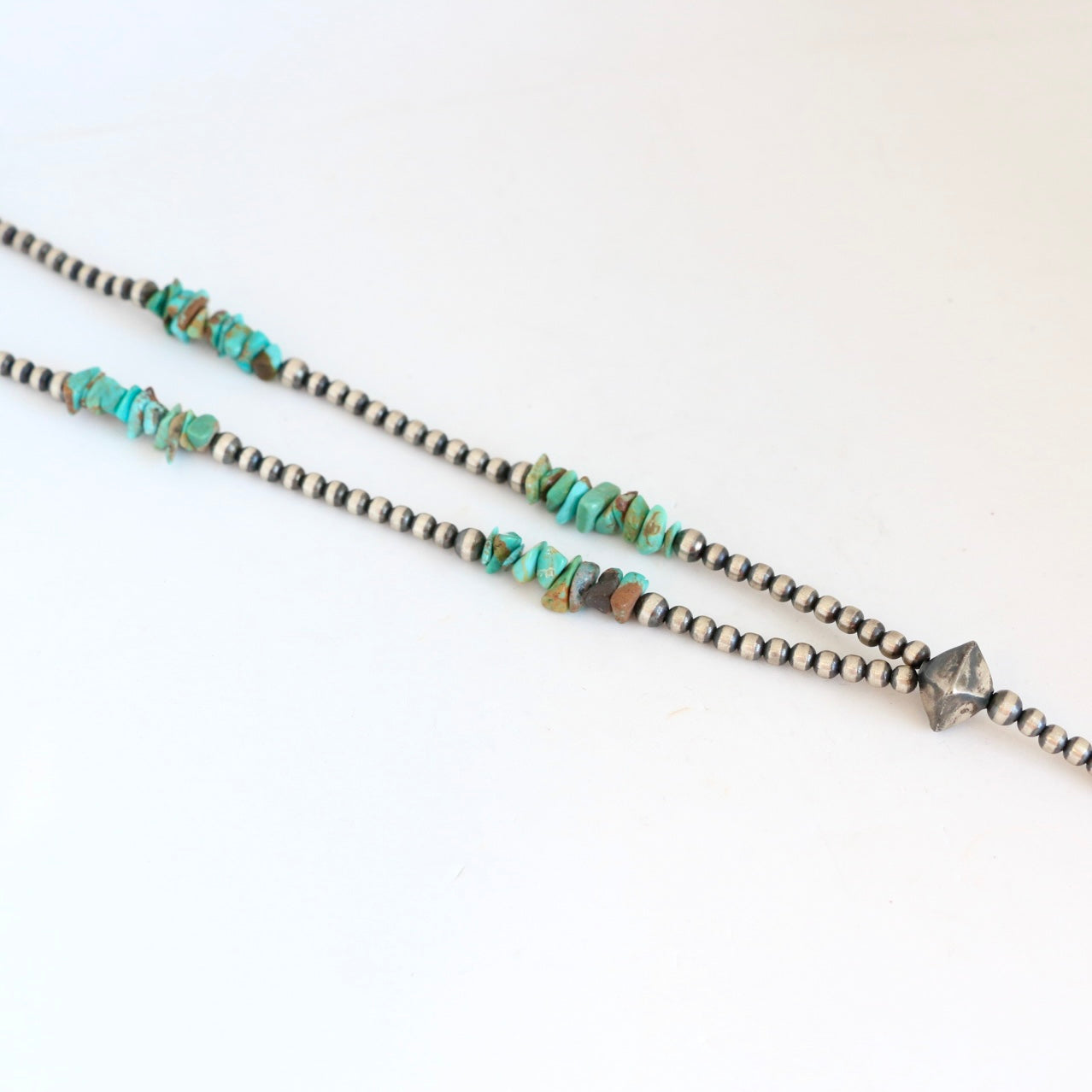 Lariat Navajo Pearl with Turquoise Necklace Necklaces Silver Pearl Ranch   