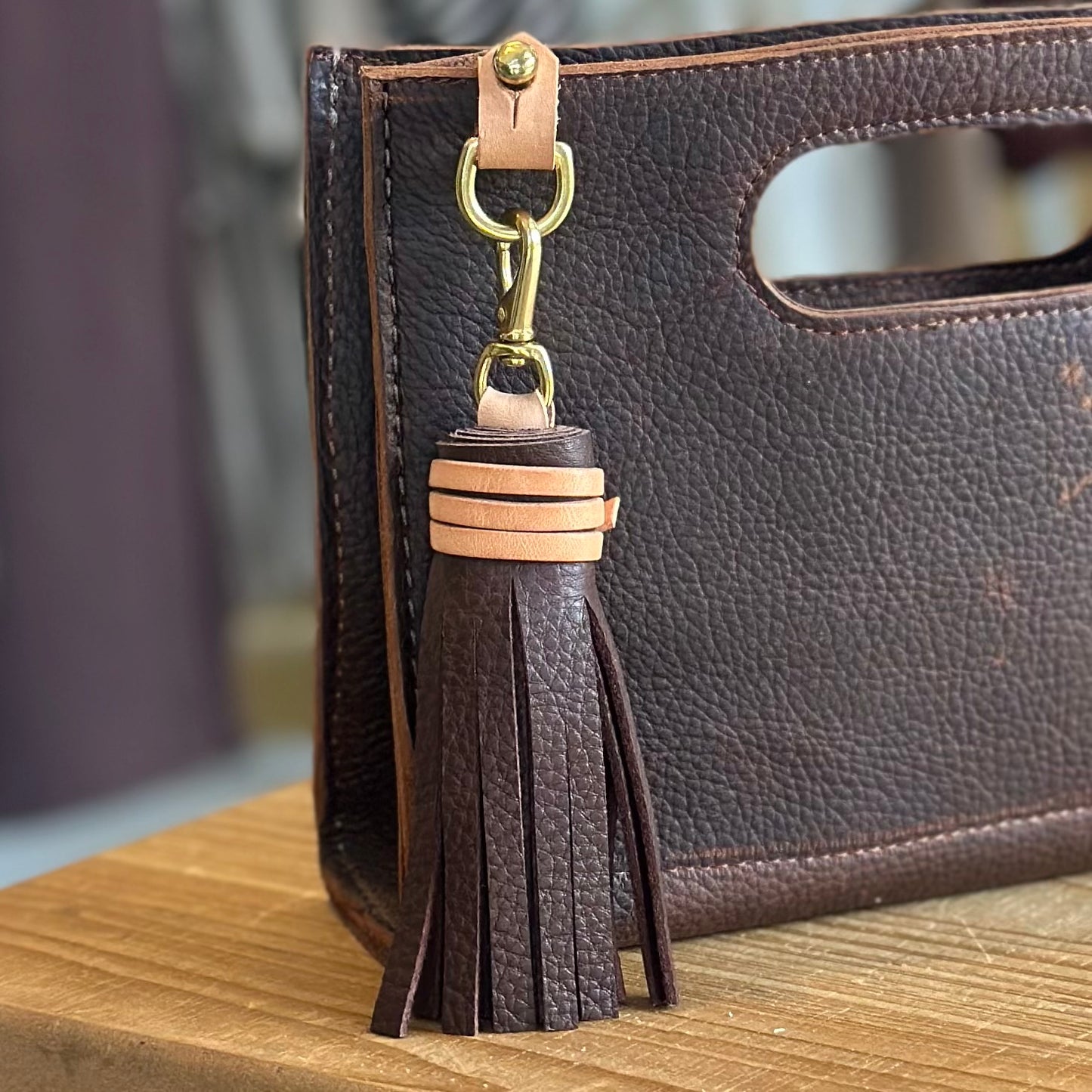 Tassel Purse Charm - Chocolate