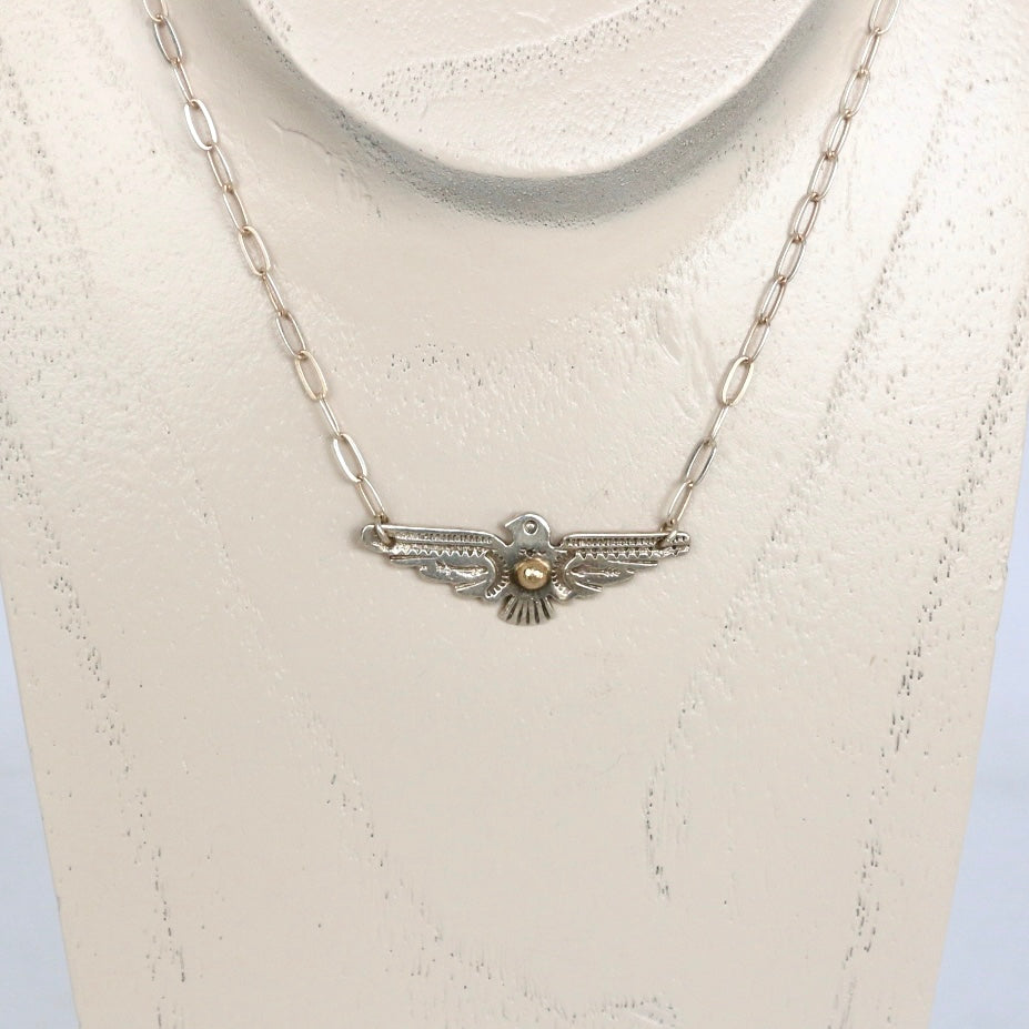 Thunderbird with Gold Bubble Necklace Necklaces Richard Schmidt