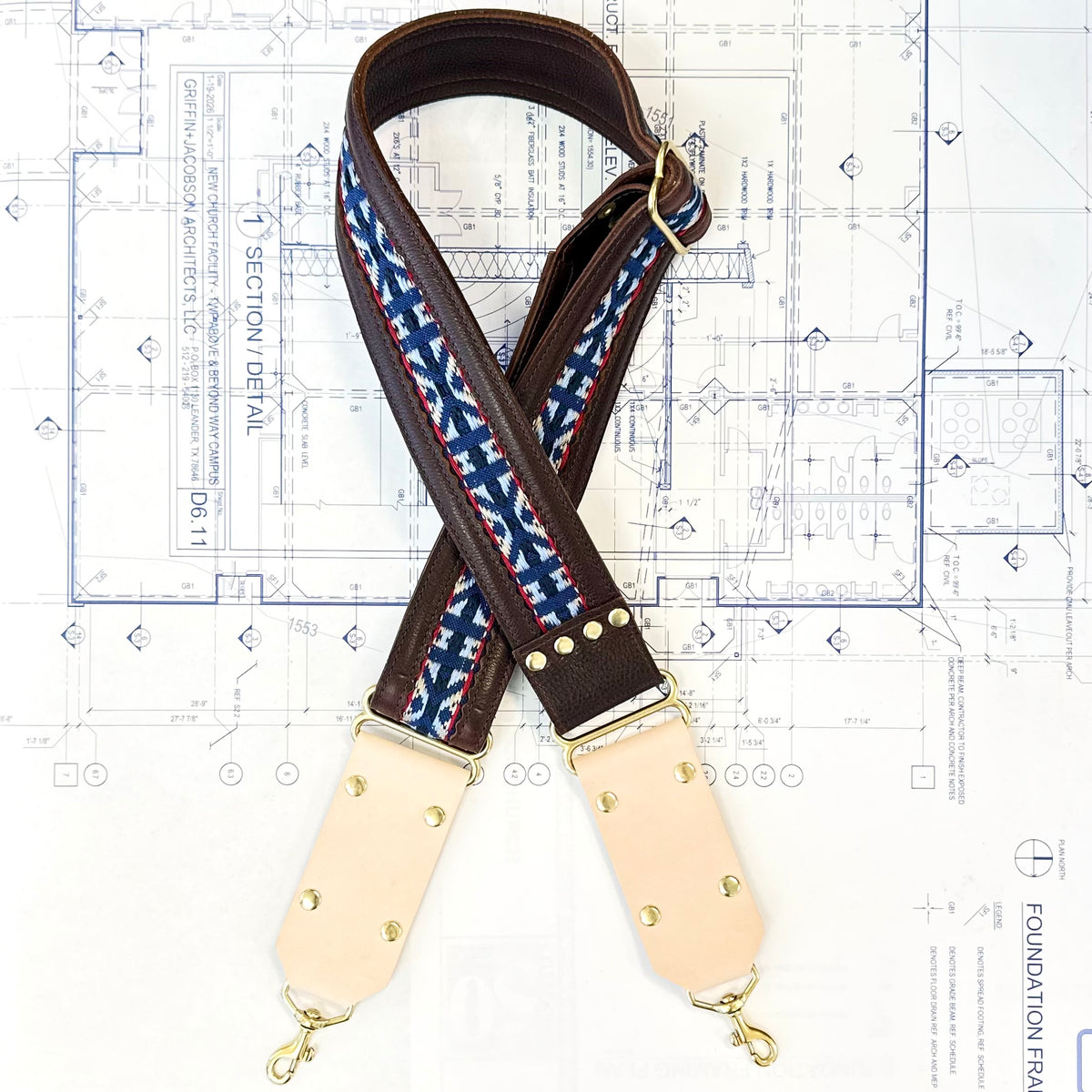Americana Leather Strap - Coldbrew/Blue Indigo Laine