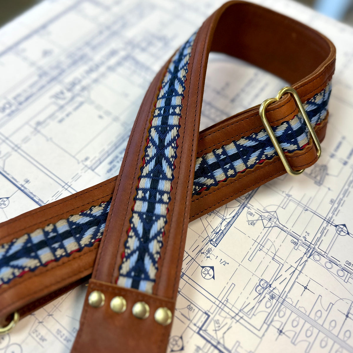 Americana Leather Strap - Montana/Blue Indigo Laine