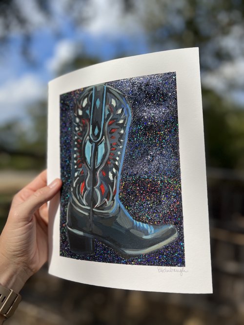 Black Cutout Boots Print Art Print Sarah Heinbaugh