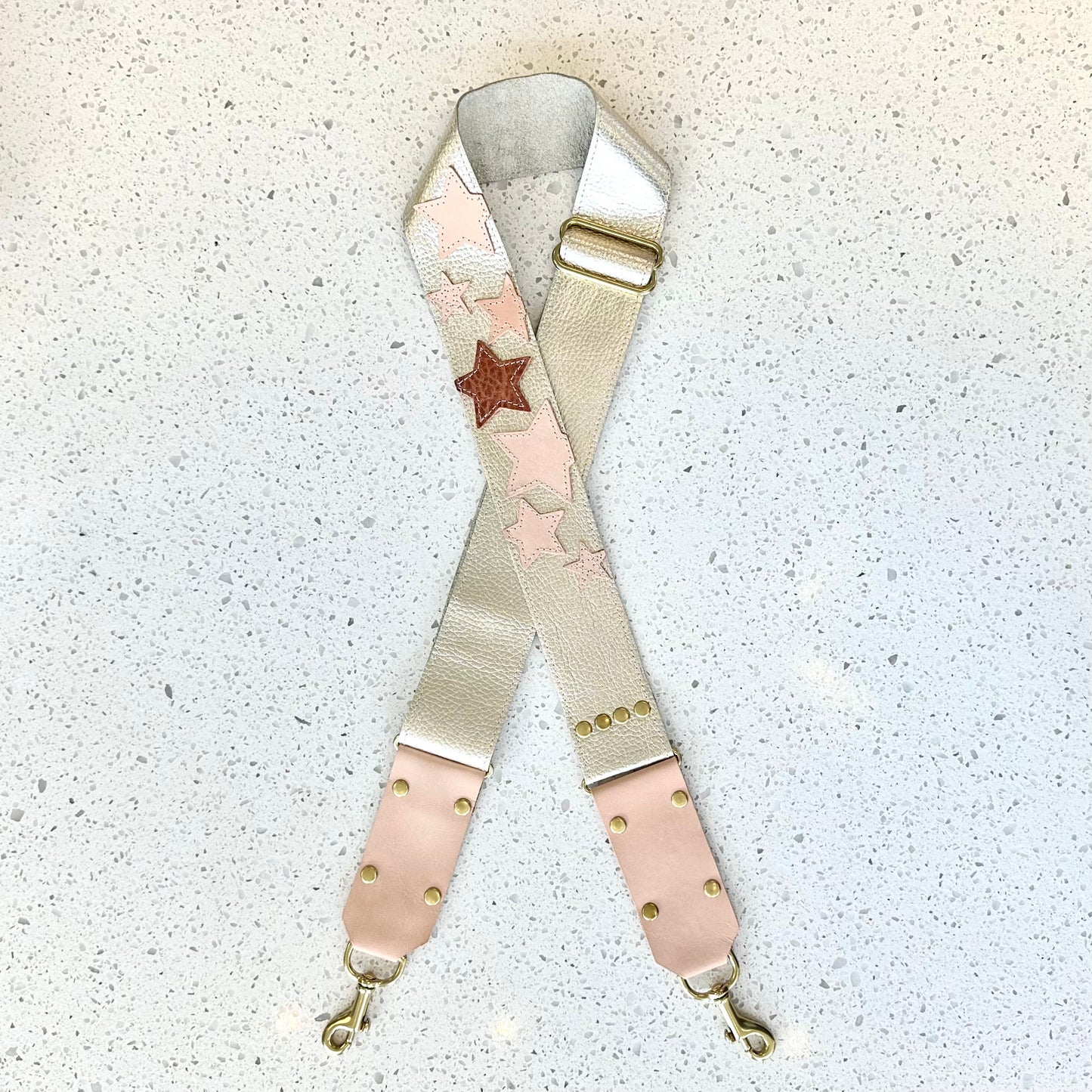 Stars Leather Strap (Order in any color!) Fanny Packs Indigo Laine