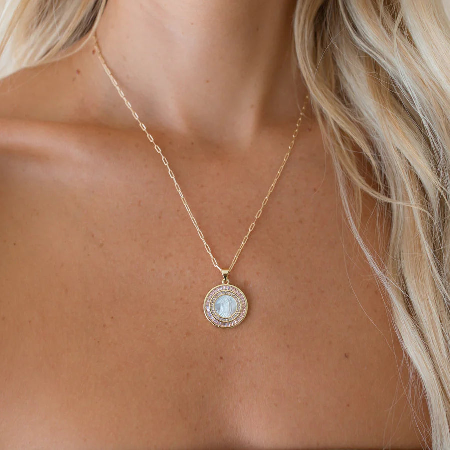 Mother Mary Necklace - Blush