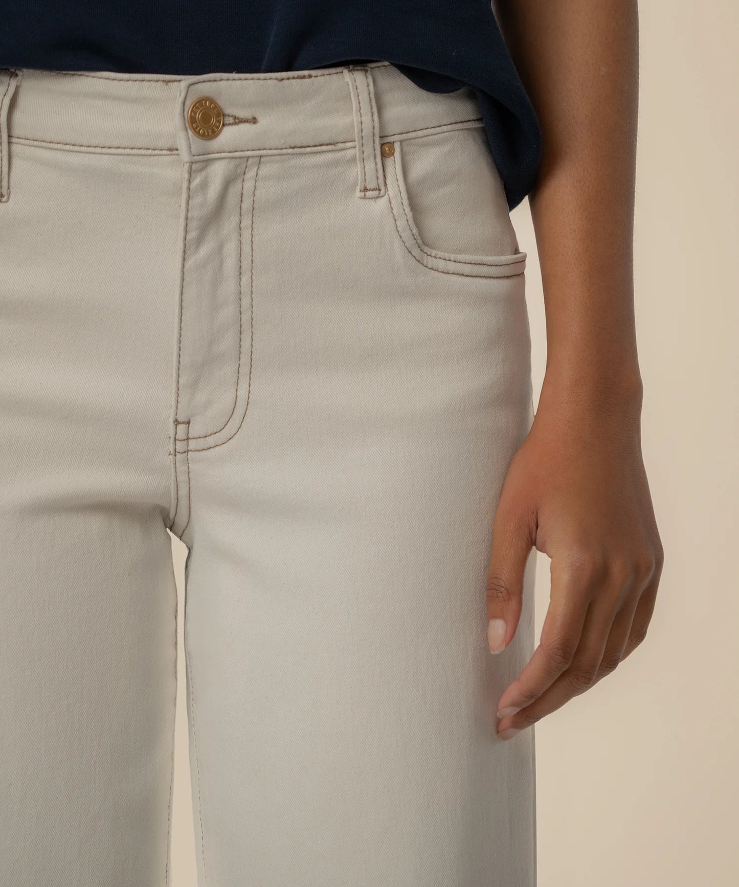 Charlotte High Rise Wide Leg Pants - Ecru Pants KUT