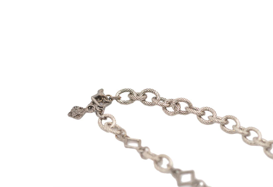 17" Chain Link Necklace with Pave Diamonds Paperclip Necklaces Armenta