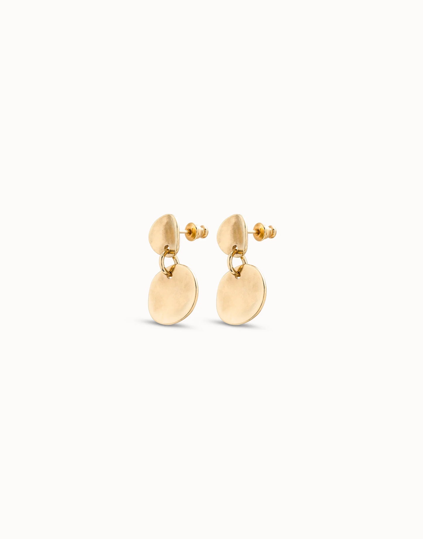 18K Gold-Plated Disc Hinged Earrings Earrings Uno de 50