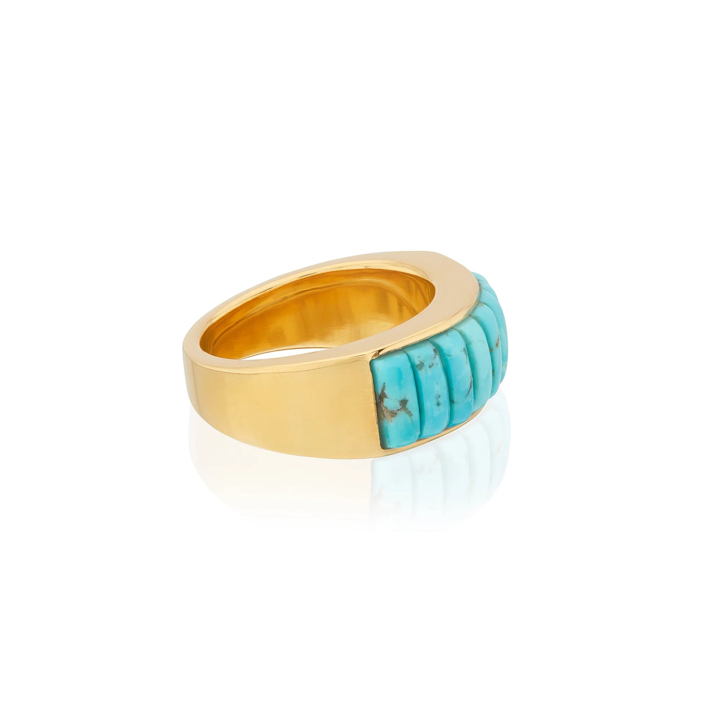 Rectangular Turquoise Multi-Stone Ring - Gold Ring Anna Beck