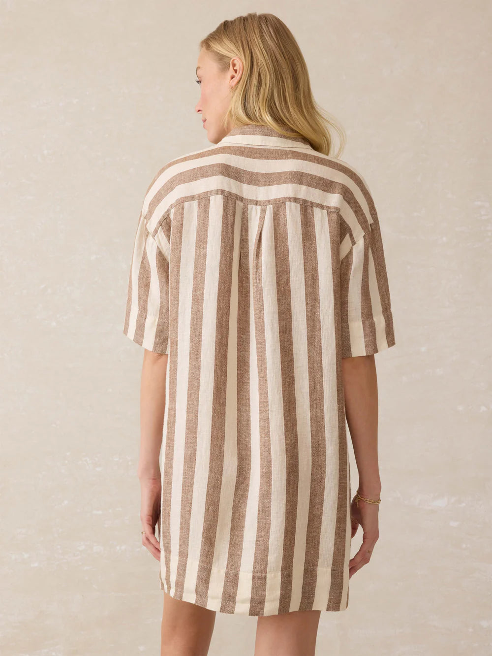 Palma Linen Dara Mini Dress - Cocoa Beach Stripe Mini Dresses Faherty Brand