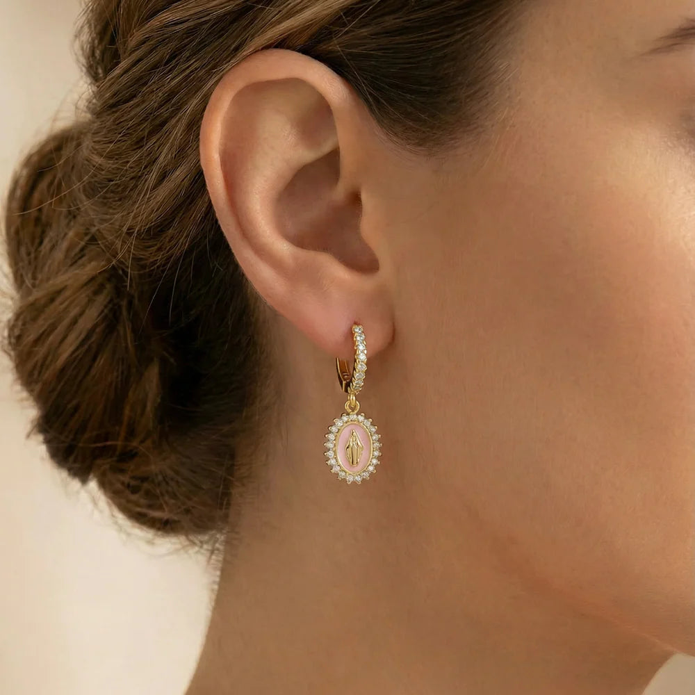 Lady Lourdes Huggies - Baby Pink EARRINGS JOY DRAVECKY
