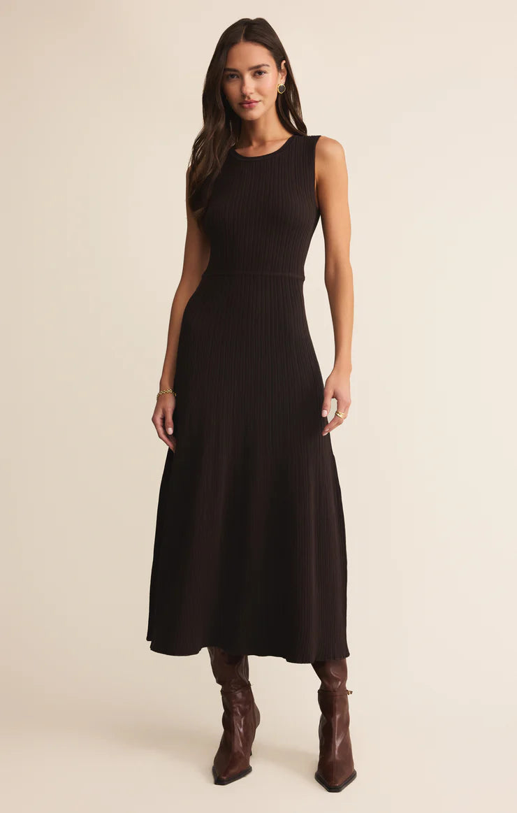 Elba Midi Ribbed Sweater Dress - Java Black Trends & Traditions Boutique Elba Midi Ribbed Sweater Dress - Java Black Trends & Traditions Boutique