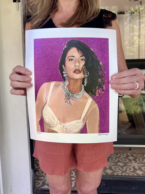 Selena Quintanilla "Queen of Tejano Music" Print Art Print Sarah Heinbaugh 8" x 10" Metallic 