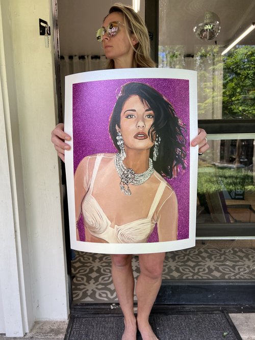 Selena Quintanilla "Queen of Tejano Music" Print Art Print Sarah Heinbaugh 16" x 20" Metallic 
