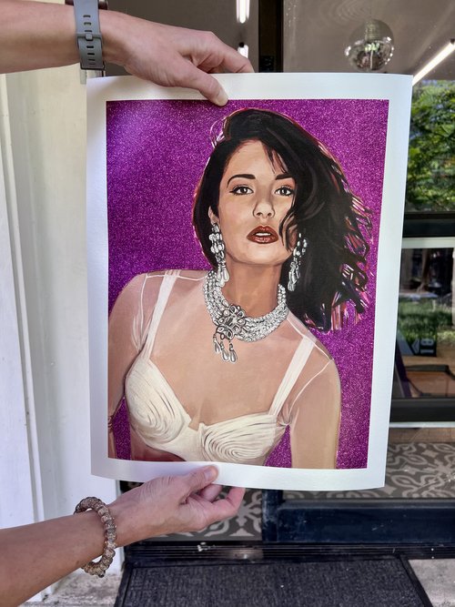 Selena Quintanilla "Queen of Tejano Music" Print Art Print Sarah Heinbaugh 12" x 16" Metallic 