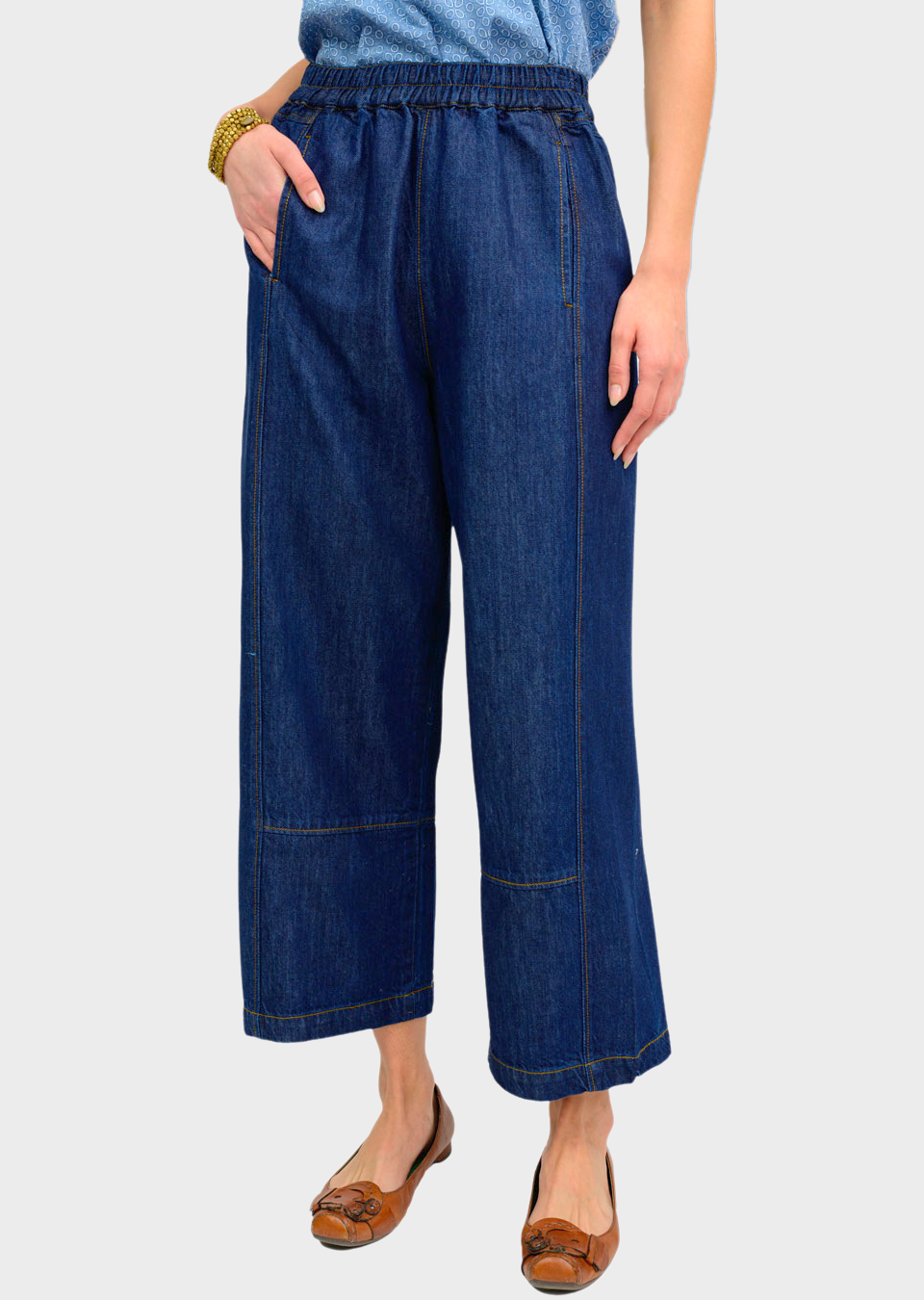 Pull On Barrel Pants - Dark Indigo Pants Ivy Jane