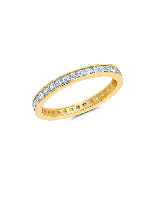 Square Princess Channel Set Eternity Ring Rings Crislu Jewelry   