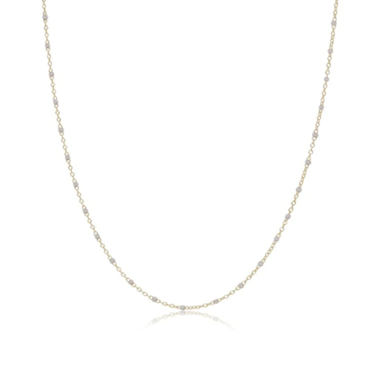 15" Choker Simplicity Chain Gold- Classic 2mm Pearl Necklaces Enewton   