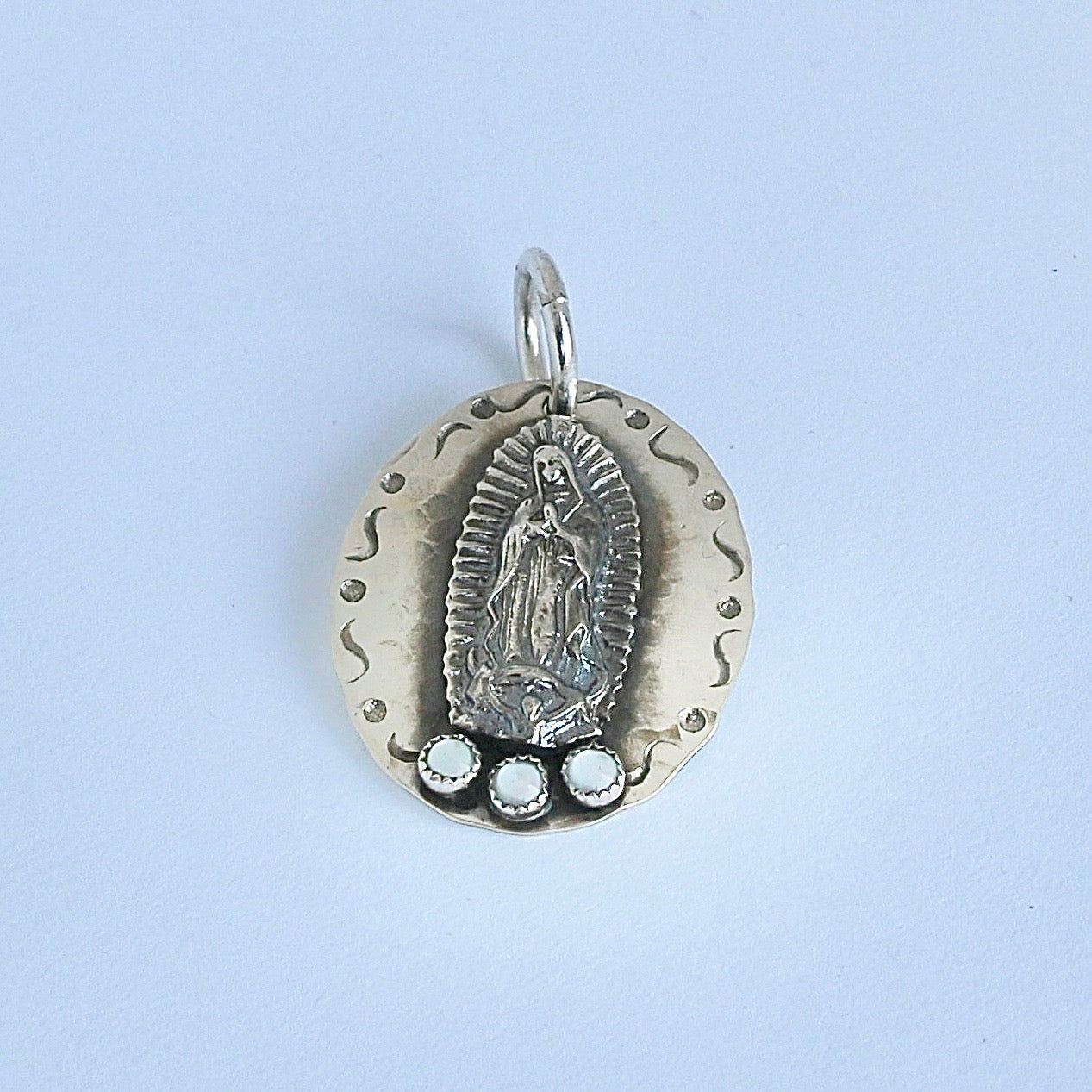 Guadalupe with Mother of Pearl Pendant Pendants Richard Schmidt