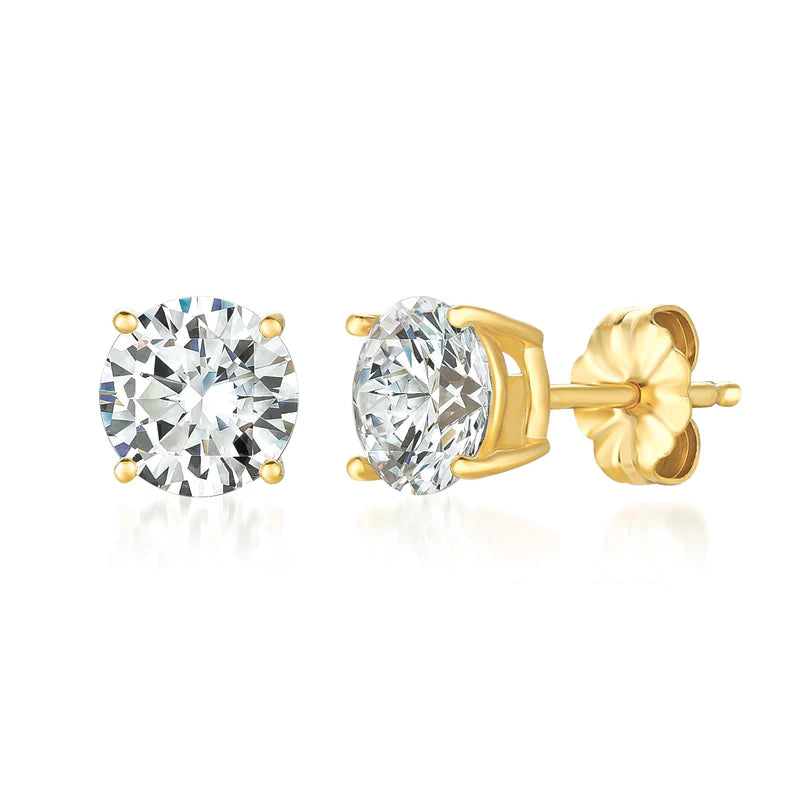 Solitaire Brilliant Stud Earrings - 3.0 CTTW Earrings Crislu Jewelry