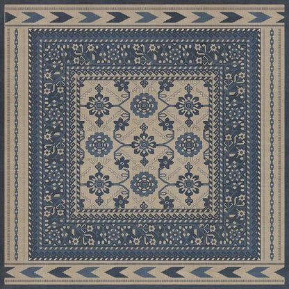 Vinyl Floor Mat - Persian Bazaar/Balouch/Ganjul Rectangle spicher and co Square: 48x48  