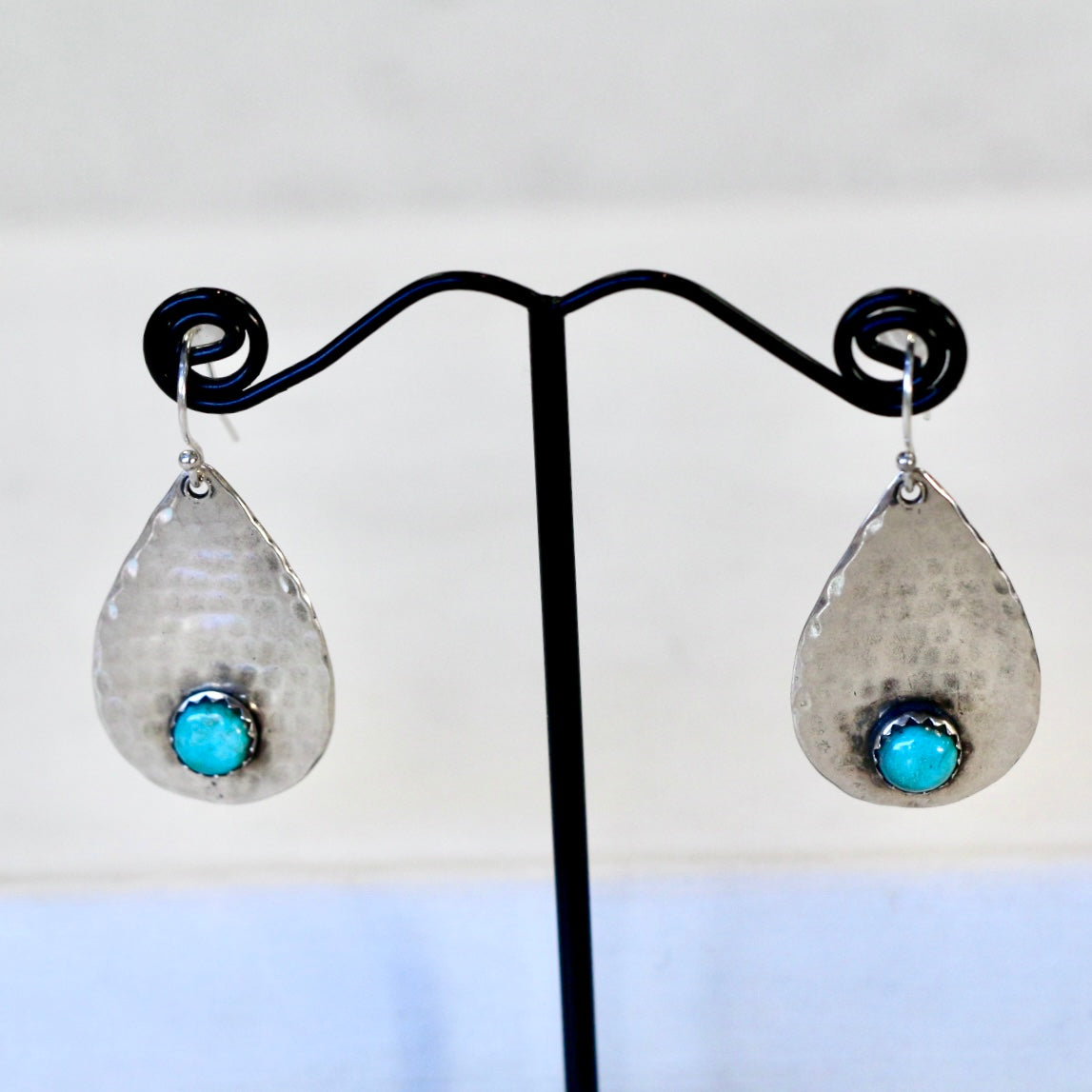 Solid Teardrop Earring with Turquoise Earrings Richard Schmidt