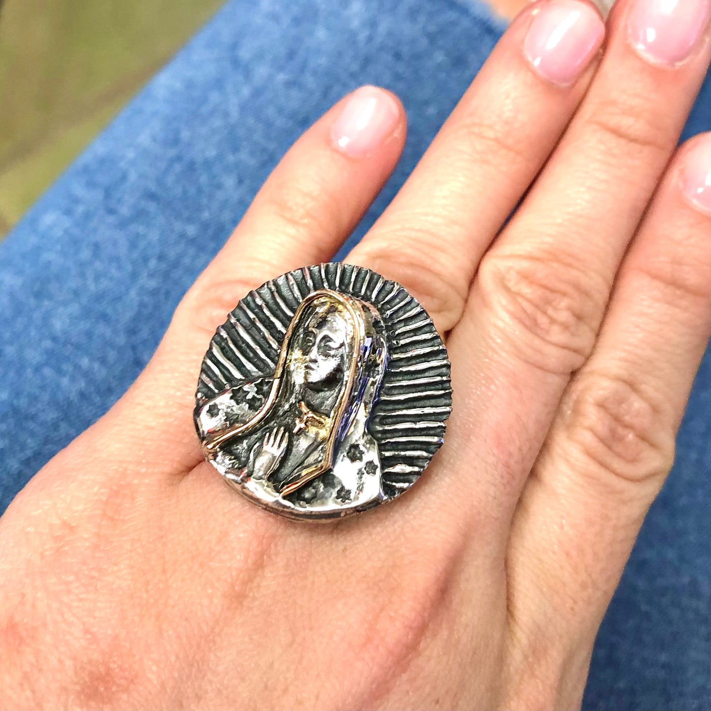 Round Praying Virgin Ring Rings Dian Malouf