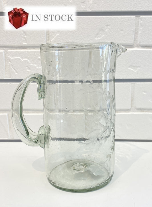Mexico Condessa Cylinder Glass Pitcher - Clear Pitchers Rose Ann Hall Designs   
