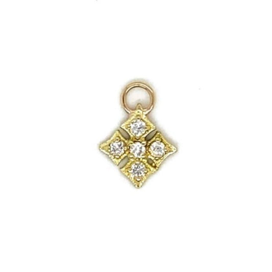 Sueno Gold Cross with White Diamonds Charm Pendant Armenta   