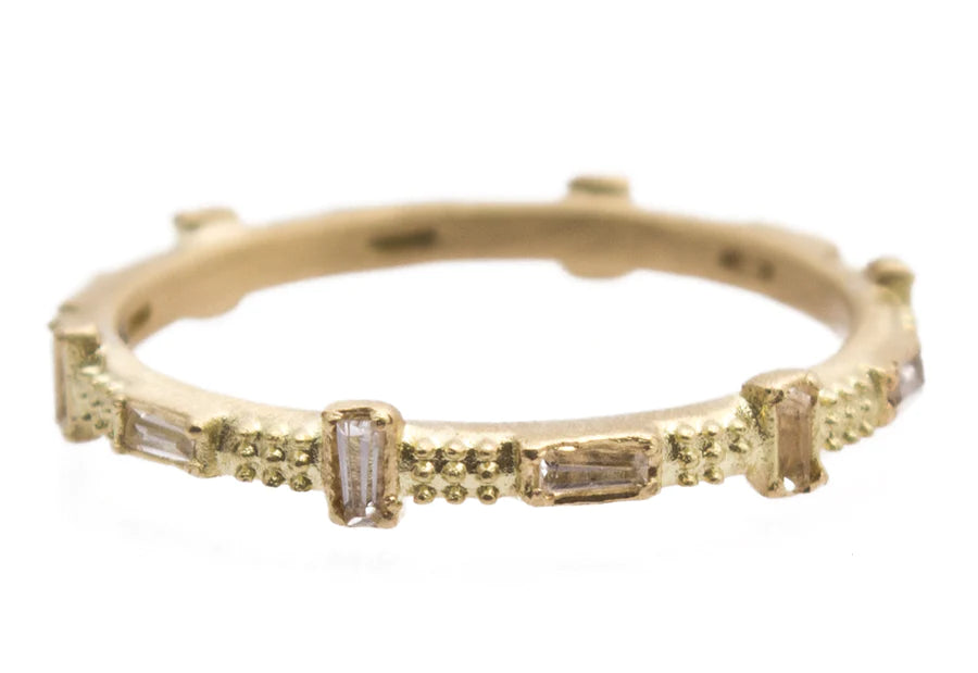 White Sapphire Baguette Stack Band Ring Rings Armenta