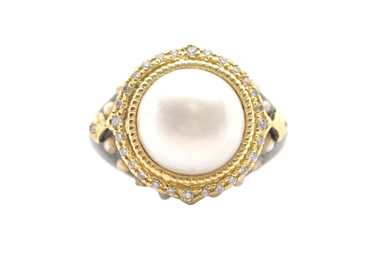 Round Pearl Statement Ring Rings Armenta
