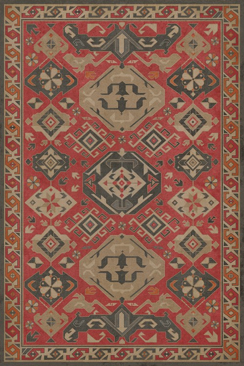 Vinyl Floor Mat - Williamsburg/Traditional/All Spice Rectangle spicher and co Rectangle: 20x30  