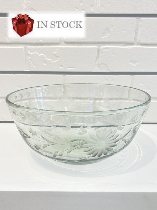 Mexico Condessa Glass Serving Bowl - Clear Bowls Rose Ann Hall Designs   