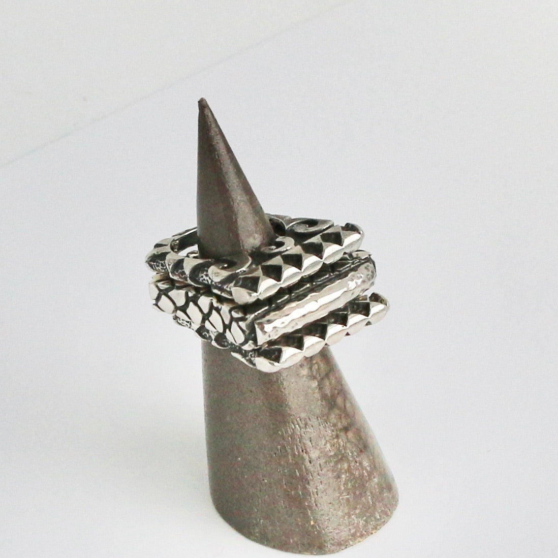 Swirl Hammered Stack Ring Rings Dian Malouf